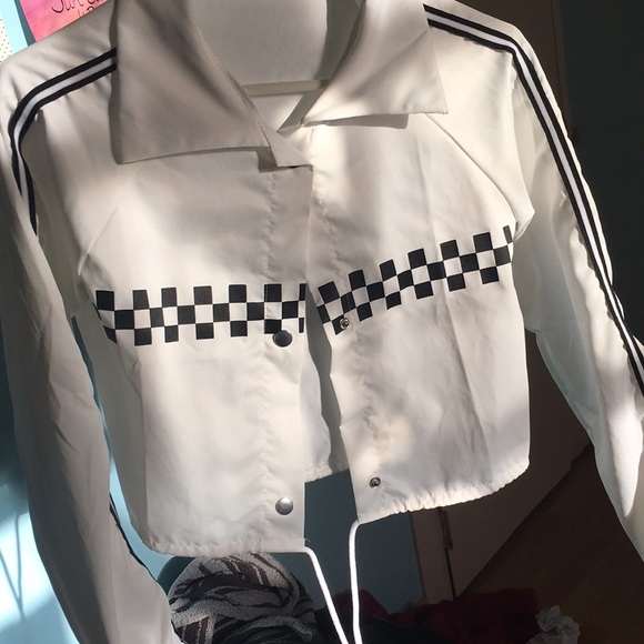 Checker print crop jacket - Picture 2 of 2